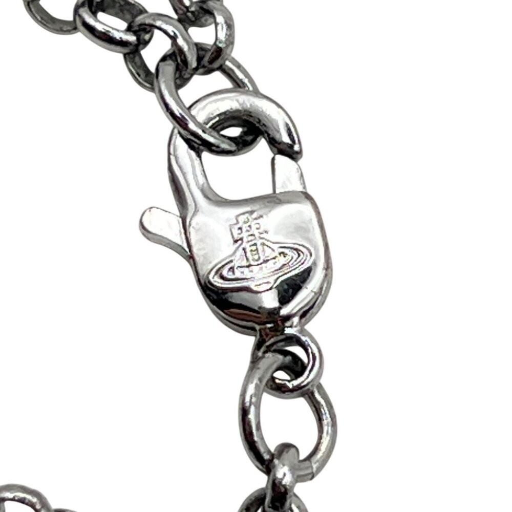 Vivienne Westwood Orb Necklace Purple Crystal Saturn Pendant Silver Tone 16-18" - Picture 10 of 13